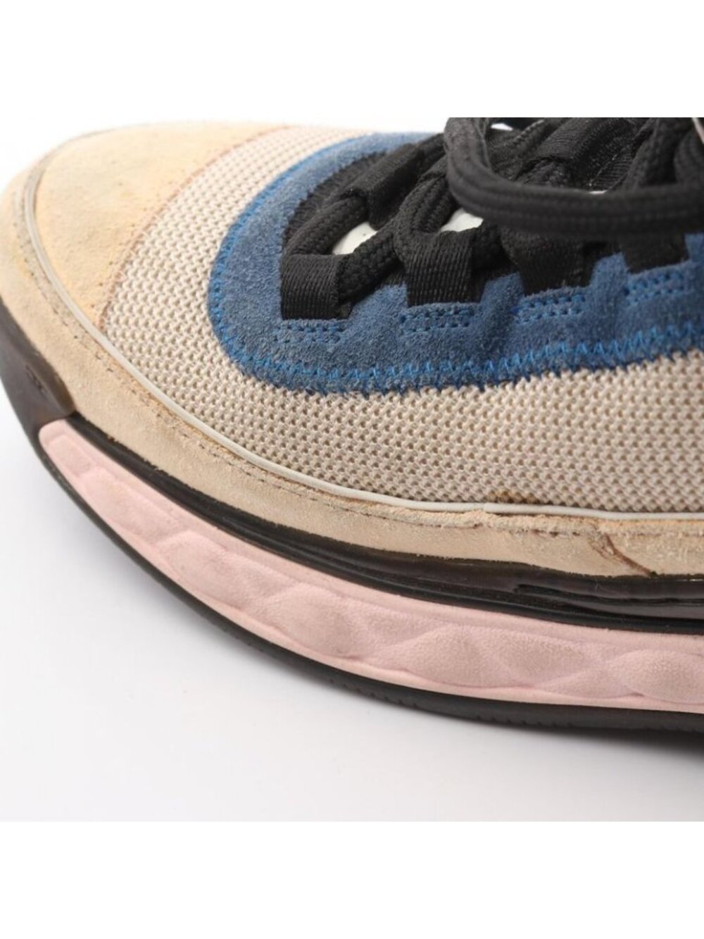 Chanel Sneakers Coco Mark Beige Navy Pink Suede - Picture 7 of 10